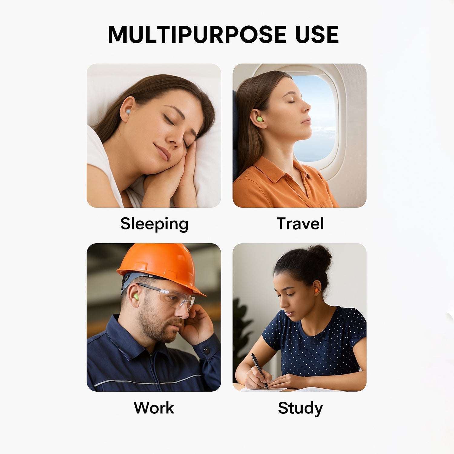 Soft Foam Noise-Cancelling Earplugs 4 pairs Soft Foam Noise-Cancelling Earplugs 4 pairs